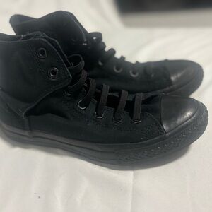 All-Black High Top Canvas Sneakers